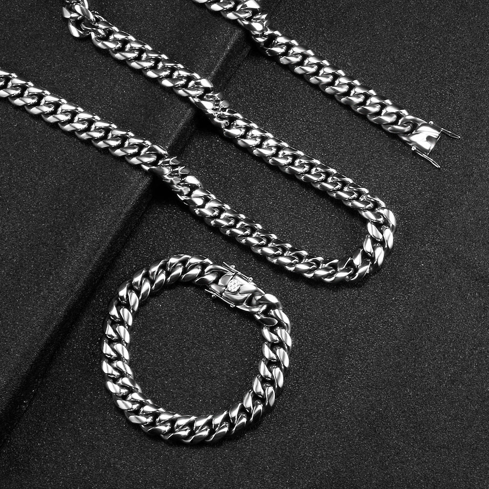 Stainless Steel Cuban Chain Personality Necklace For Men