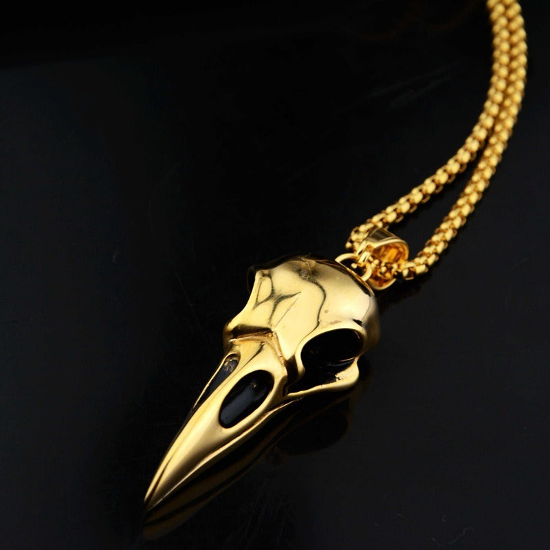 Crow Head Pendant Hip Hop Versatile Titanium Steel Necklace Personalized Couple Jewelry for Men and Women