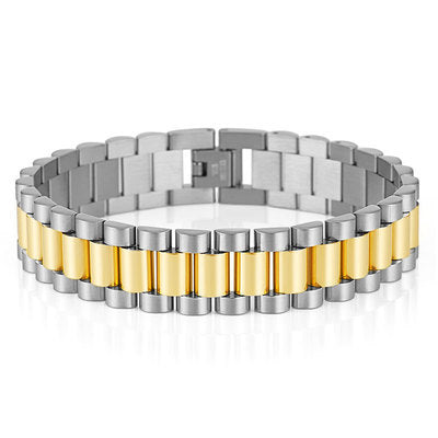 18k stainless steel bracelet for men, fashionable stainless steel strap men's bracelet