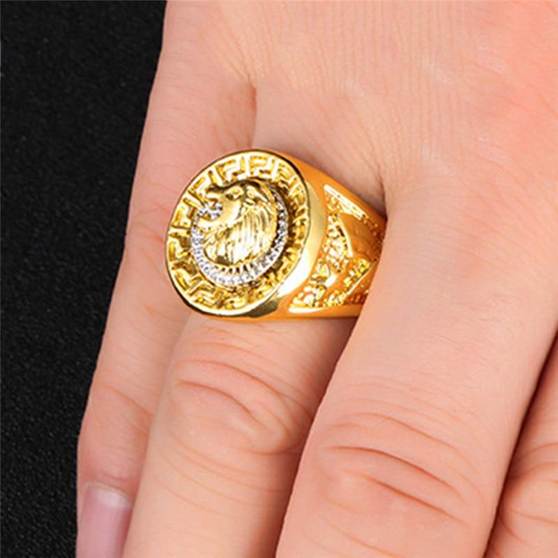 Lion Ring Championship Rings Men Gold Color Rings Hip Hop Rings