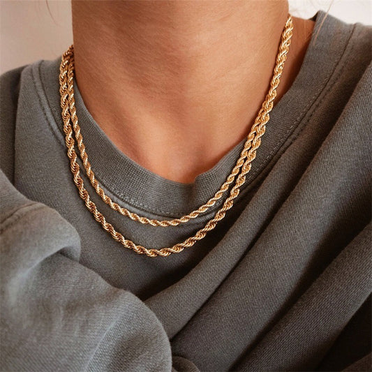 New Necklace 3mm/4mm Twist Chain Necklace Stainless Steel Necklace