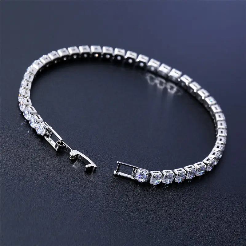 Cubic Zirconia Chain Bracelet For Men and Women