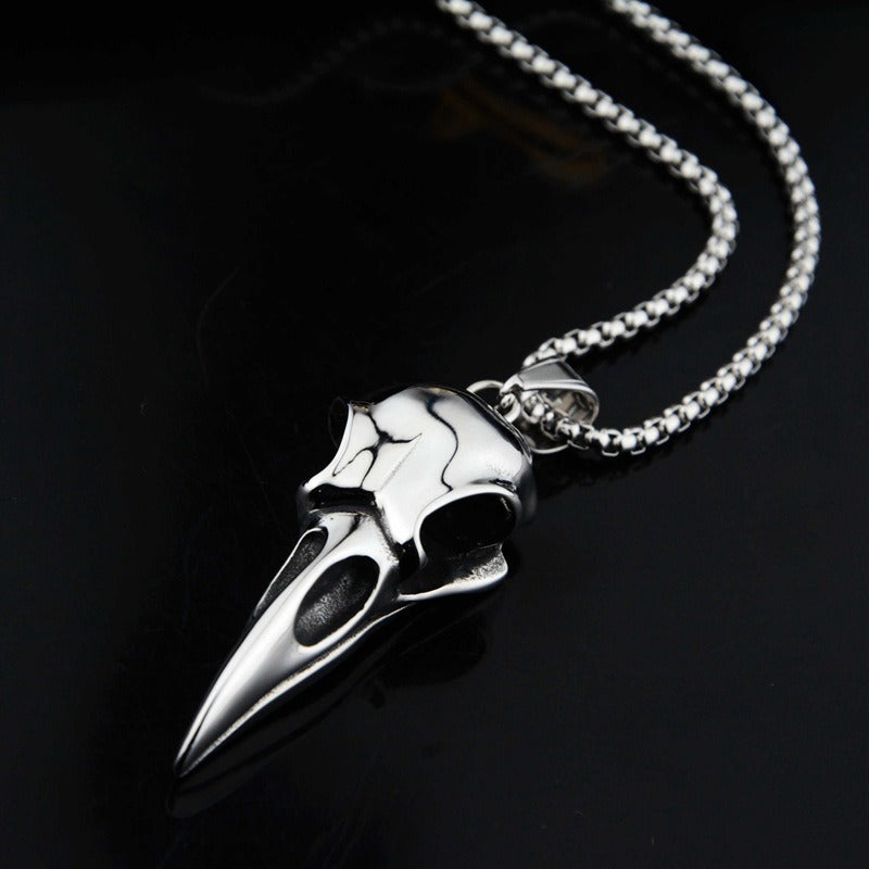 Crow Head Pendant Hip Hop Versatile Titanium Steel Necklace Personalized Couple Jewelry for Men and Women