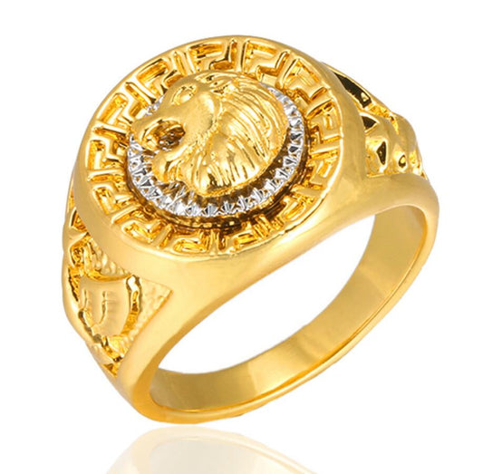 Lion Ring Championship Rings Men Gold Color Rings Hip Hop Rings