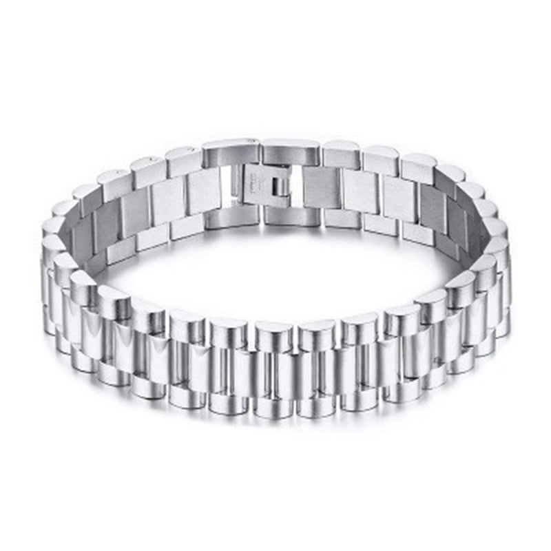 18k stainless steel bracelet for men, fashionable stainless steel strap men's bracelet