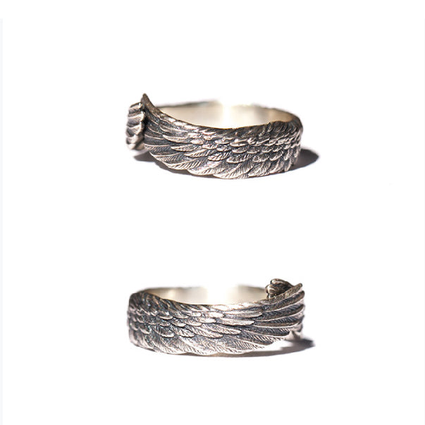 Original Design Angel A Silver plated Copper Couple's Ring for Men and Women