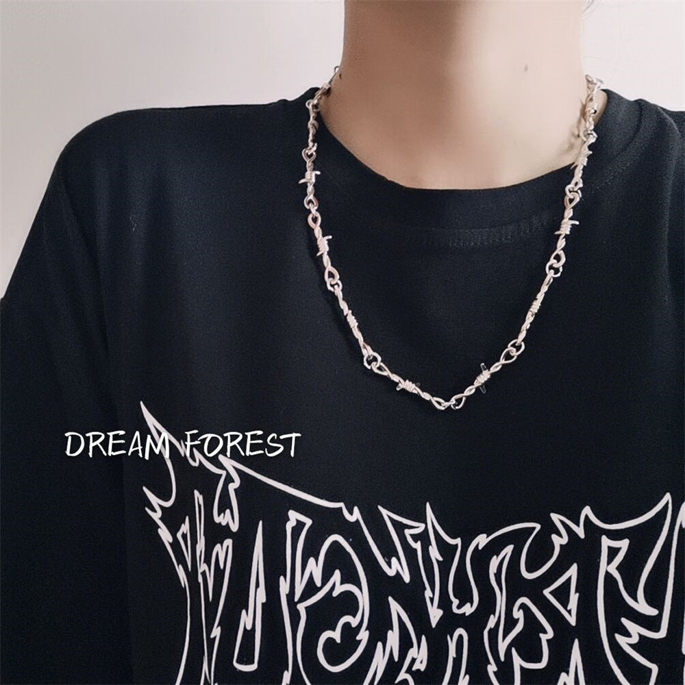 Hip-Hop Thorn Thorn Necklace Ins Men And Women Jewelry With The Same Dark Men And Women Pants Chain Necklace