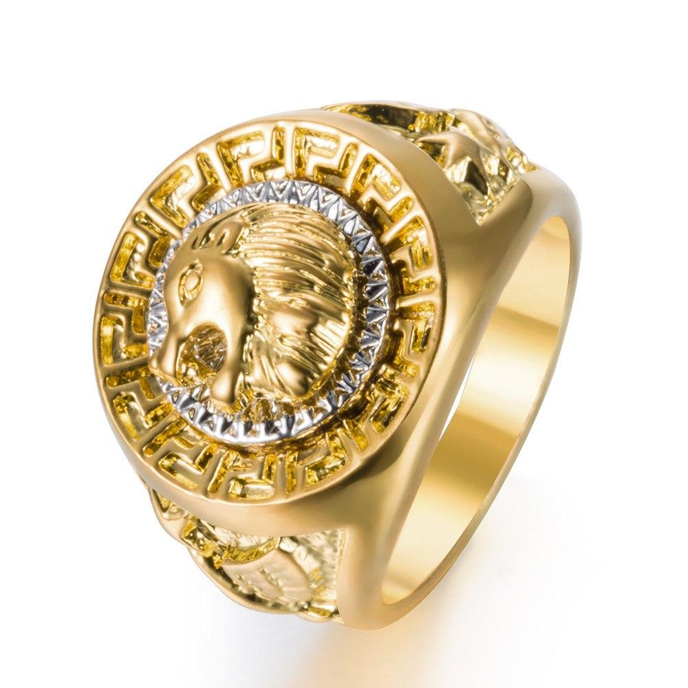 Lion Ring Championship Rings Men Gold Color Rings Hip Hop Rings