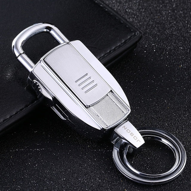 Cigarette Lighter Men Keychain Car KeyChains Multifunction Key Rings