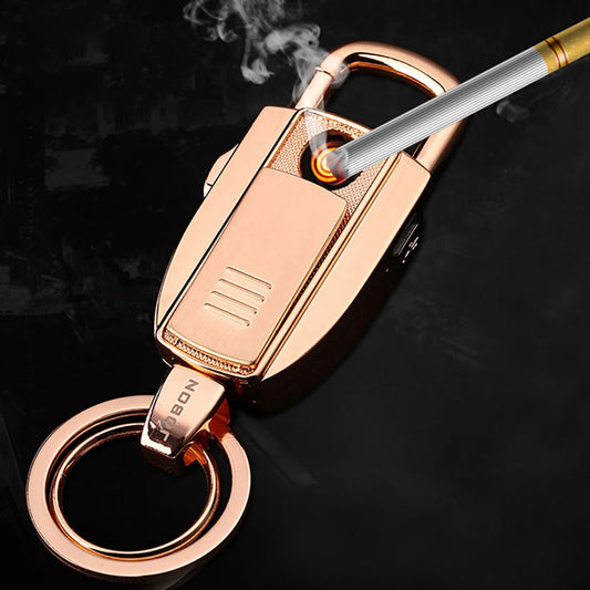 Cigarette Lighter Men Keychain Car KeyChains Multifunction Key Rings