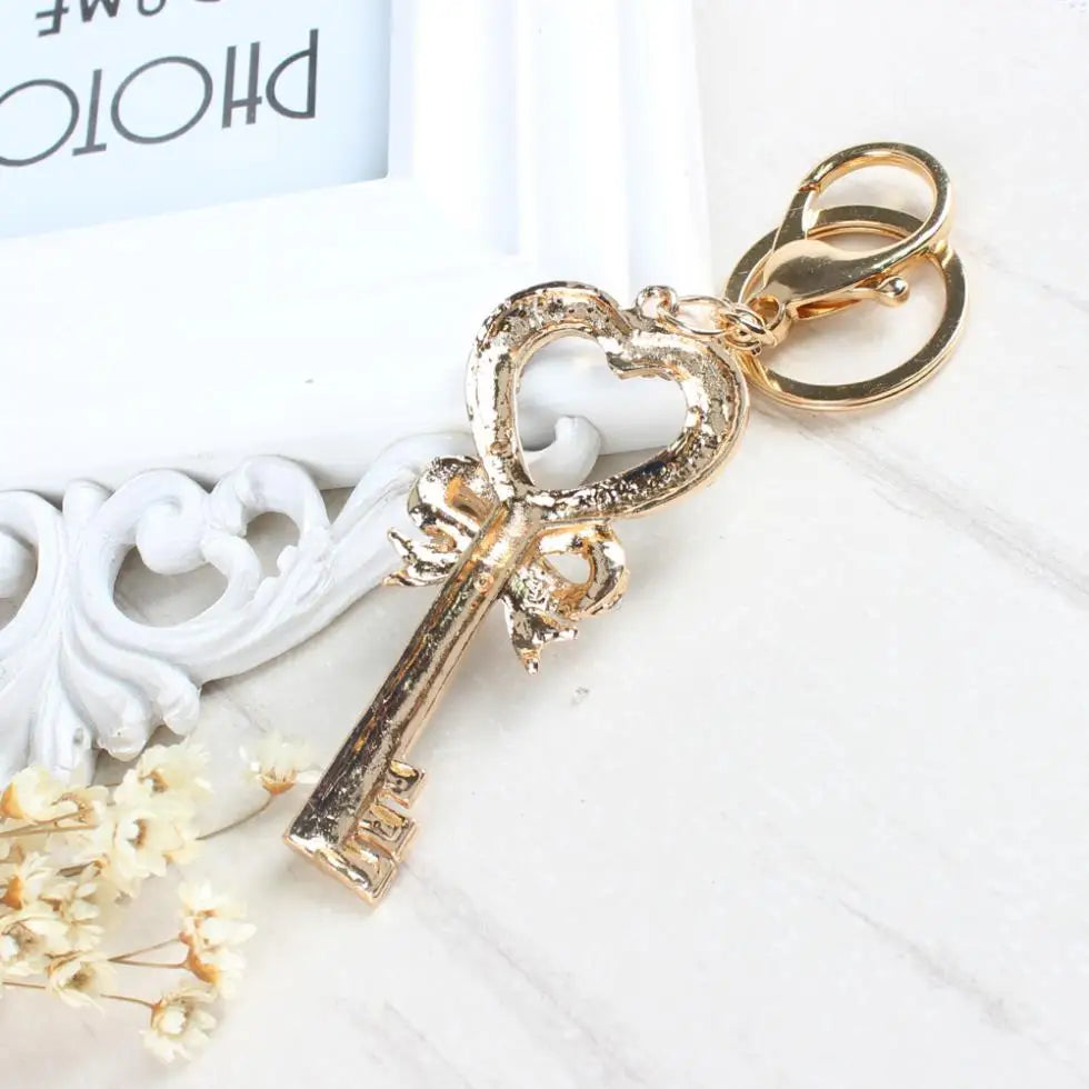 Keychain Heart Butterfly Lovely Fashion Cute Rhinestone Crystal Pendent Key Chain Women Charm New Jewelry Gift