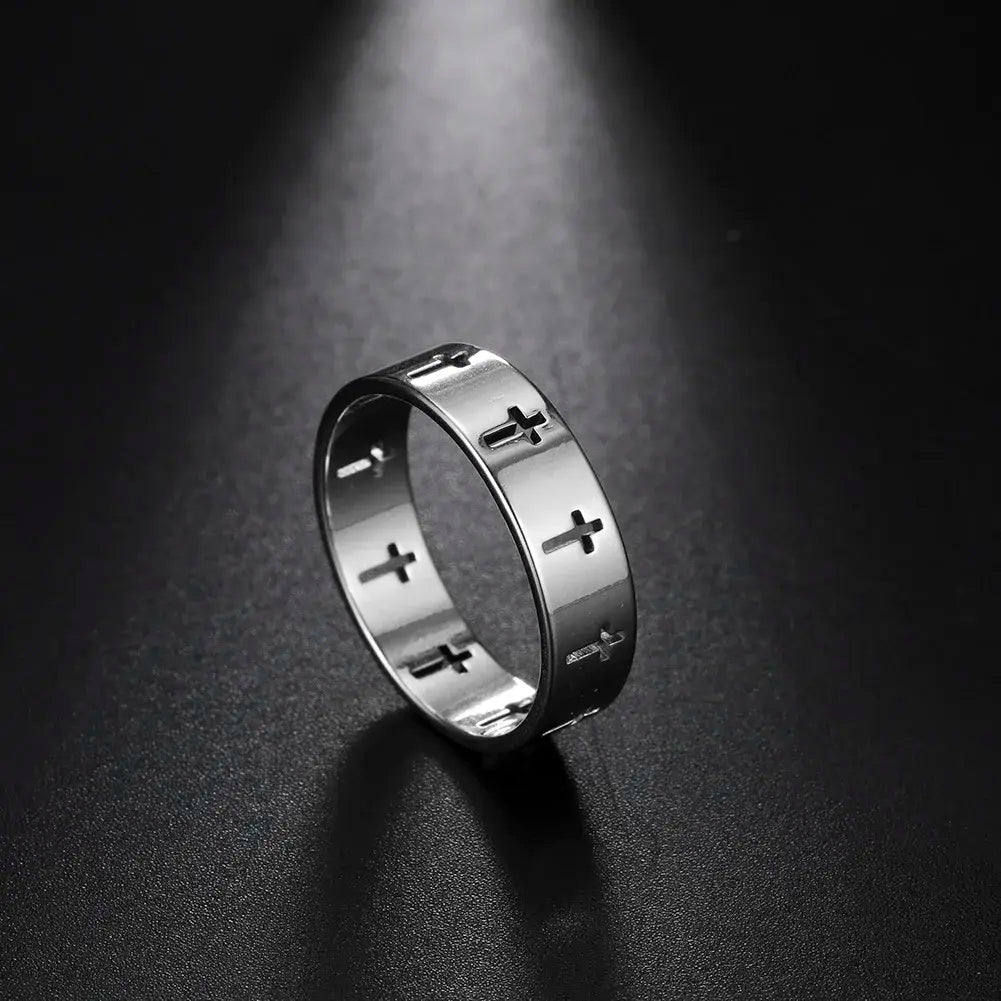 Stainless Steel Black Color Finger Ring For Men and Women