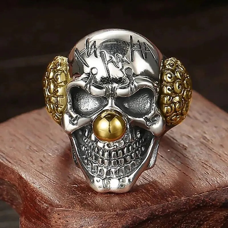 Fashion Men Skull Ring Joker Face