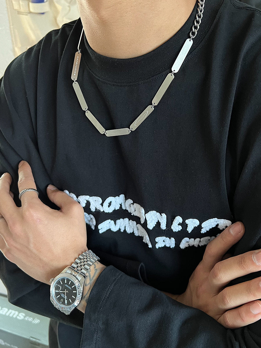 Metal Splicing Necklace For Men