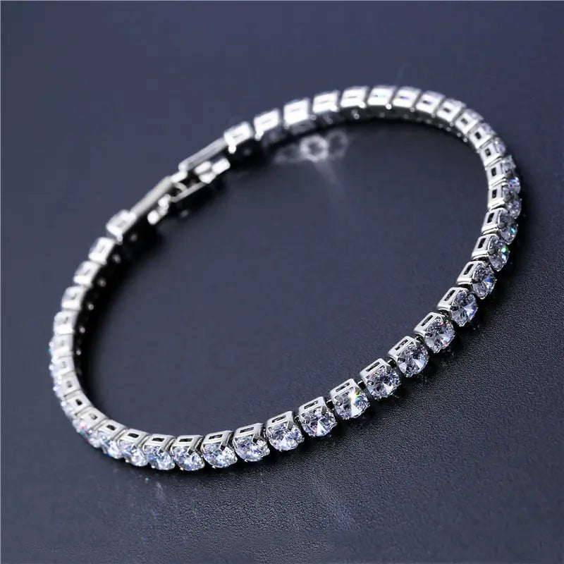 Cubic Zirconia Chain Bracelet For Men and Women